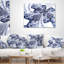 Symétrique fleur mauve fractale - coussin imprimé abstrait-30967430-30967433