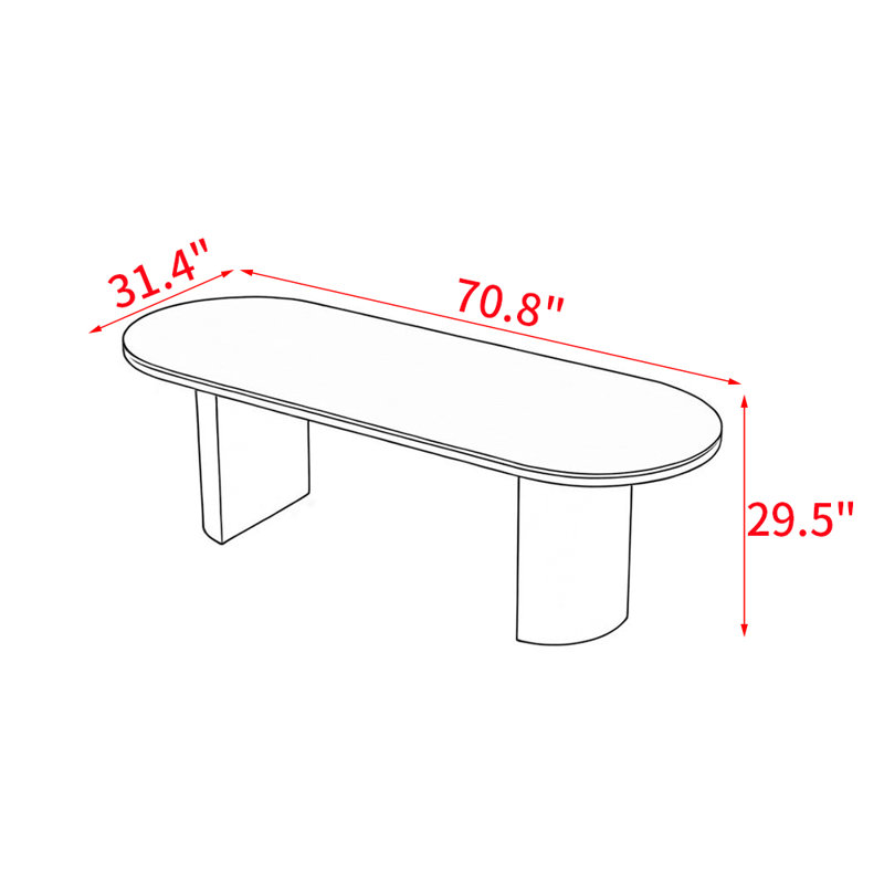 Table de salle à manger Nordic, H 29,5 po x L 70,8 po x l 31,4 po