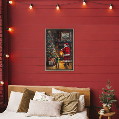 Cadre flottant Père Noël et enfant par le foyer, design par Sara Culpepper