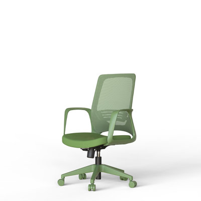 Green Ergonomic Mesh Office Chair, Height Adjustable Task Chair with Integrated Armrest, Home Office Desk Chair