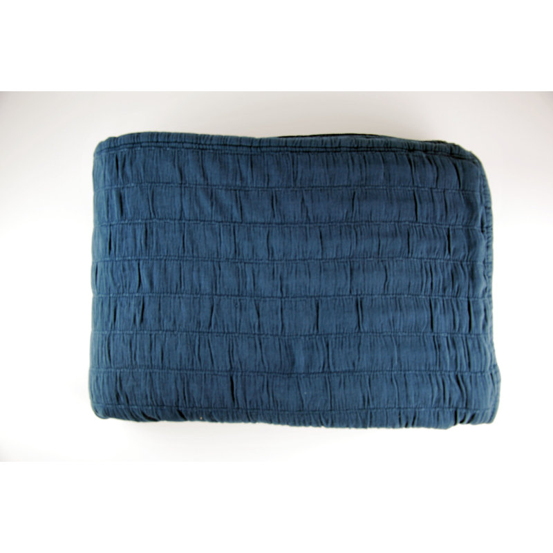 Couvre-lit simple Relax Row, Bleu marine, Couvre-lit simple