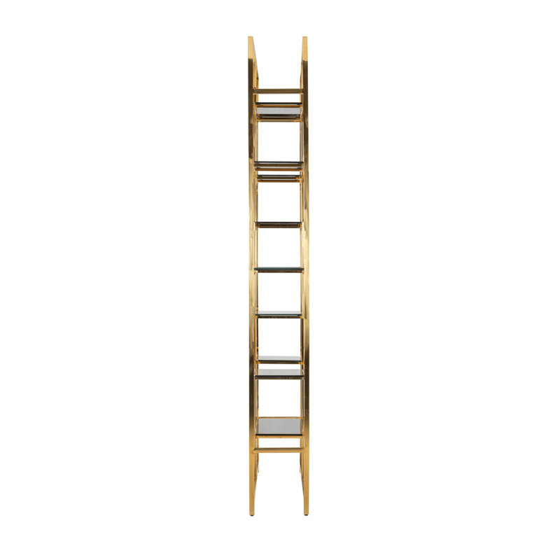 Bibliothèque géométrique en acier inoxydable H 89 po x l 43 po Magnus