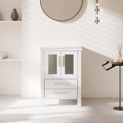 Base de meuble-lavabo simple 24 po seulement, lavabo et miroir non inclus