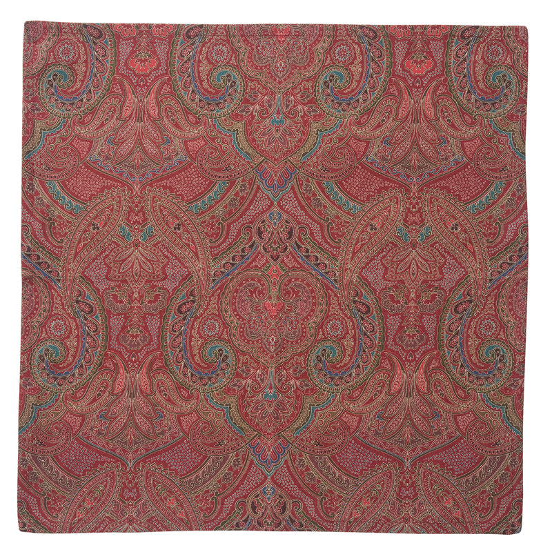 Set of 4 Paisley Napkin Set, Red