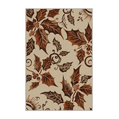 Tapis brun doux et moelleux à motif damassé classique Holly Broward