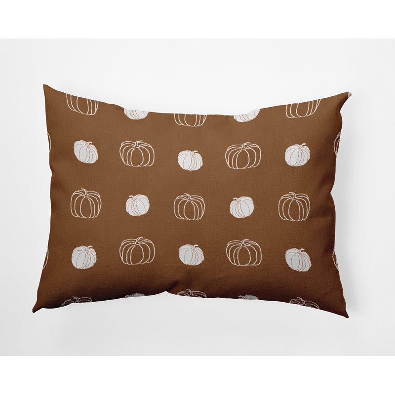 Coussin décoratif intérieur / extérieur Pumpkin, Ours d'or, H 14 po x l 20 po, Rectangle