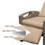 Chaise longue d'extérieur en osier avec table rabattable