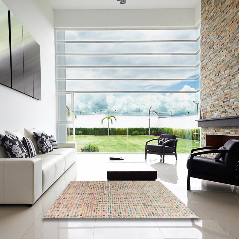 Tapis abstrait moderne 4756, Carré 6 pi