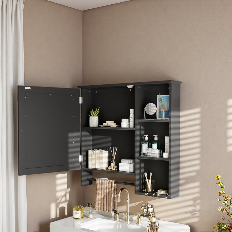 Wall Mounted Bathroom Storage Cabinet, Black