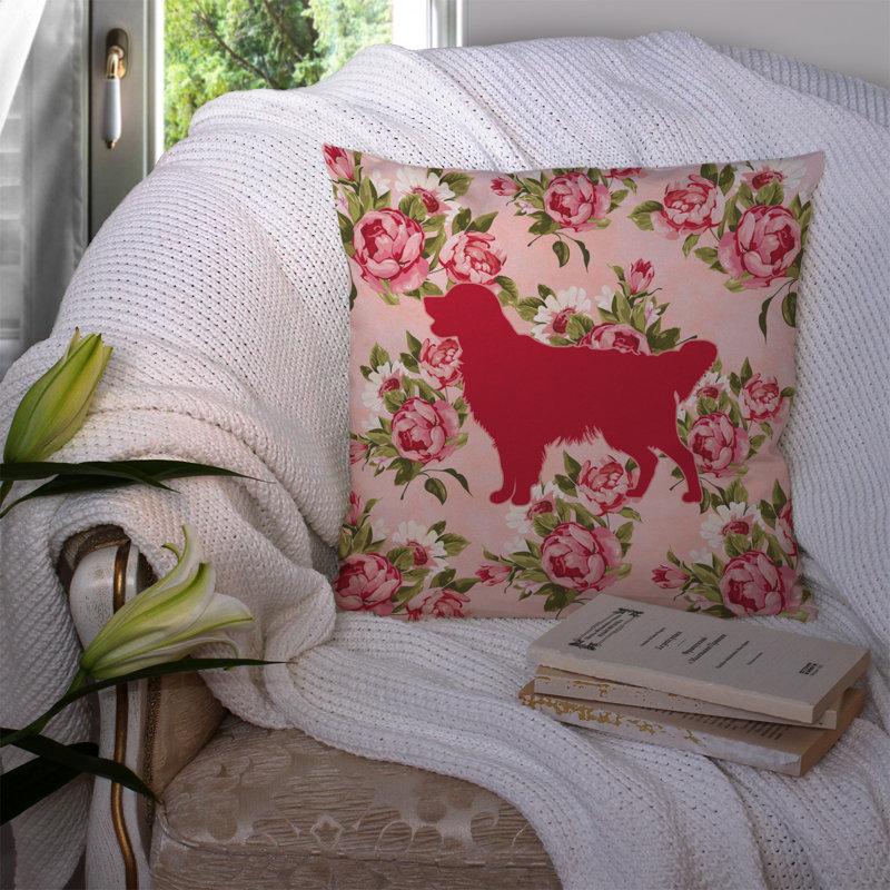  Coussin Golden Retriever Shabby Elegance, Rose