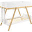 Lit simple au-dessus d'un lit superposé blanc, structure en tréteaux, caractéristiques, fond ouvert et décor de chambre à coucher moderne - lit avec finition, mélange contemporain rustique, cadre angulaire attaché