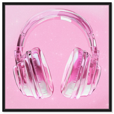 Clear Crystal Headphones Canvas Pink Gaming Prints by