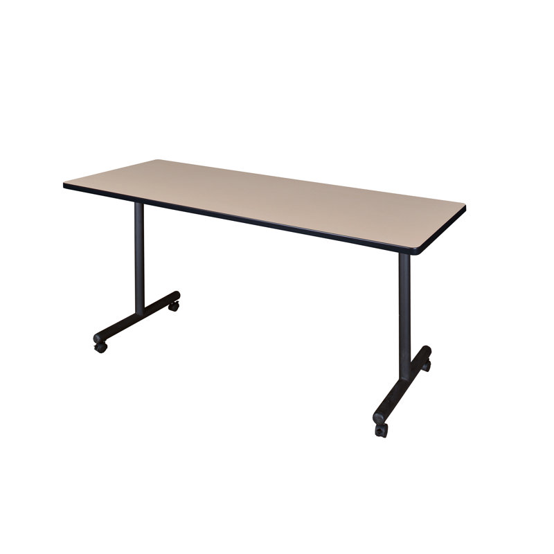 Nishika Mobile T-Base Training Seminar Table, 29" H x 72" L x 24" W, Cherry