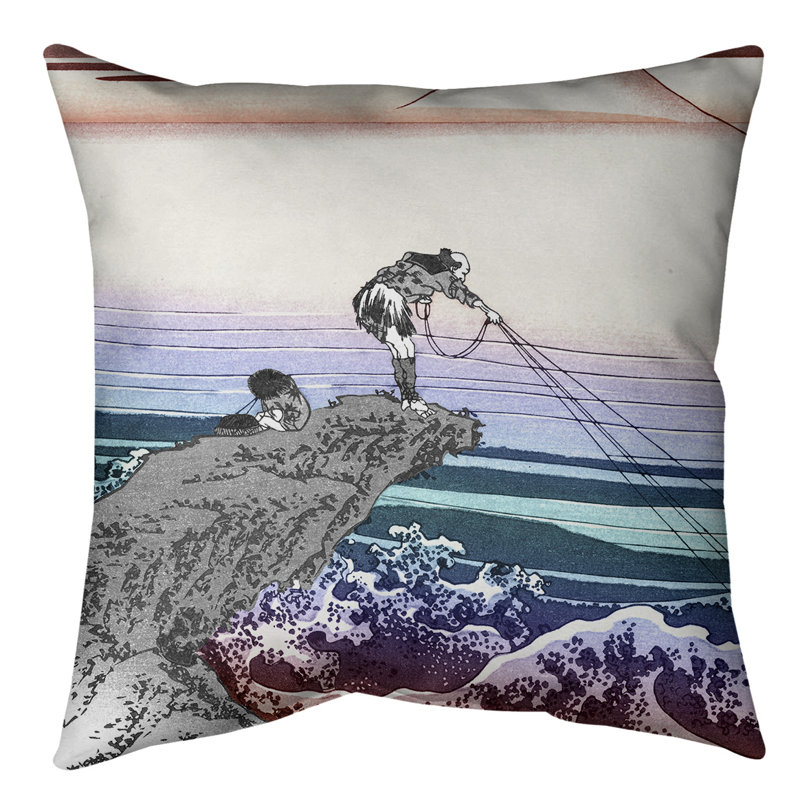 Coussin Kajikazawa in Kai, 28 po x 28 po, Dégradé rouge