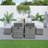 8 - Person Patio Dining Set Umbrella Hole Included Square Table with Cushions Included-771527652