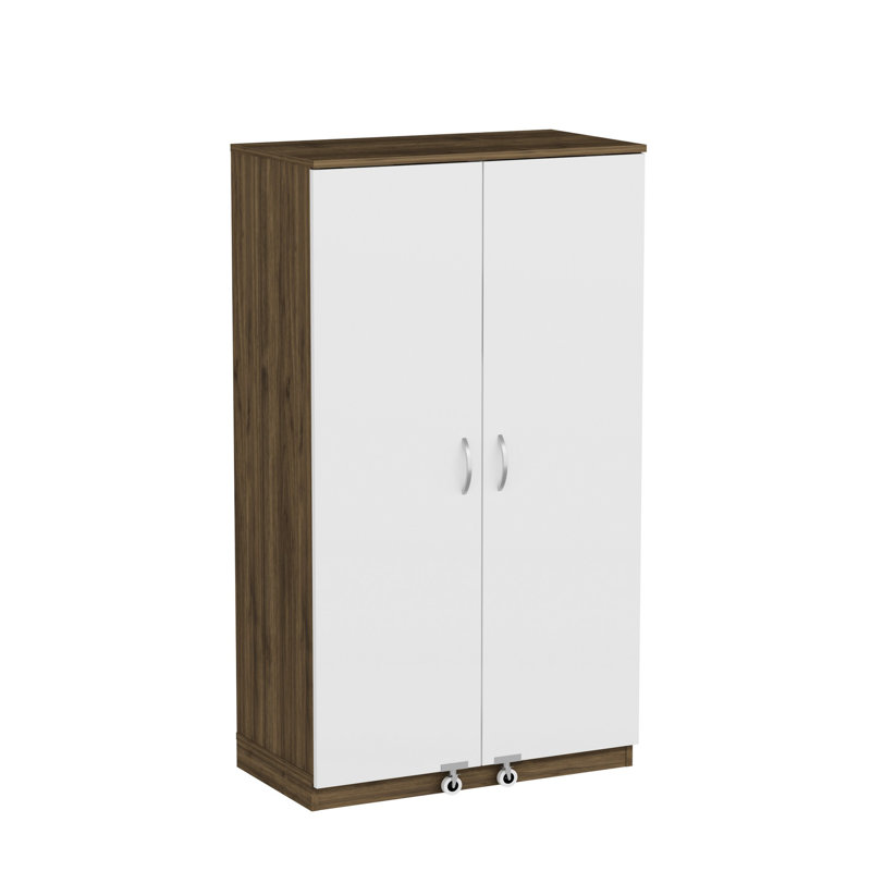 Armoire polyvalente, Blanc / Brun foncé