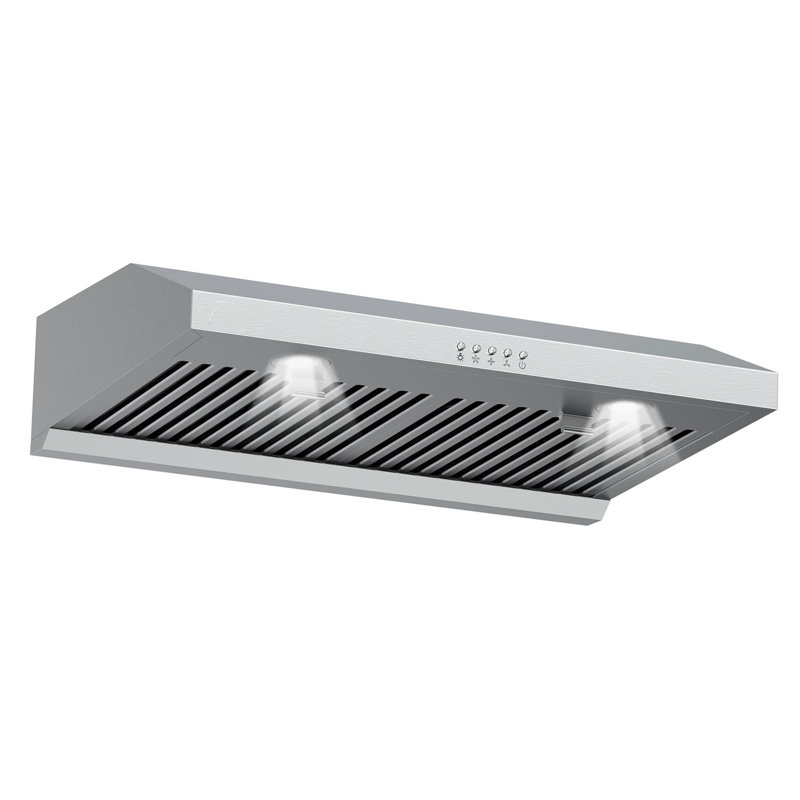 Hotte de cuisine BASAT 400 à conduit (ventilé) avec filtre à chicane et lumière incluse - noir
