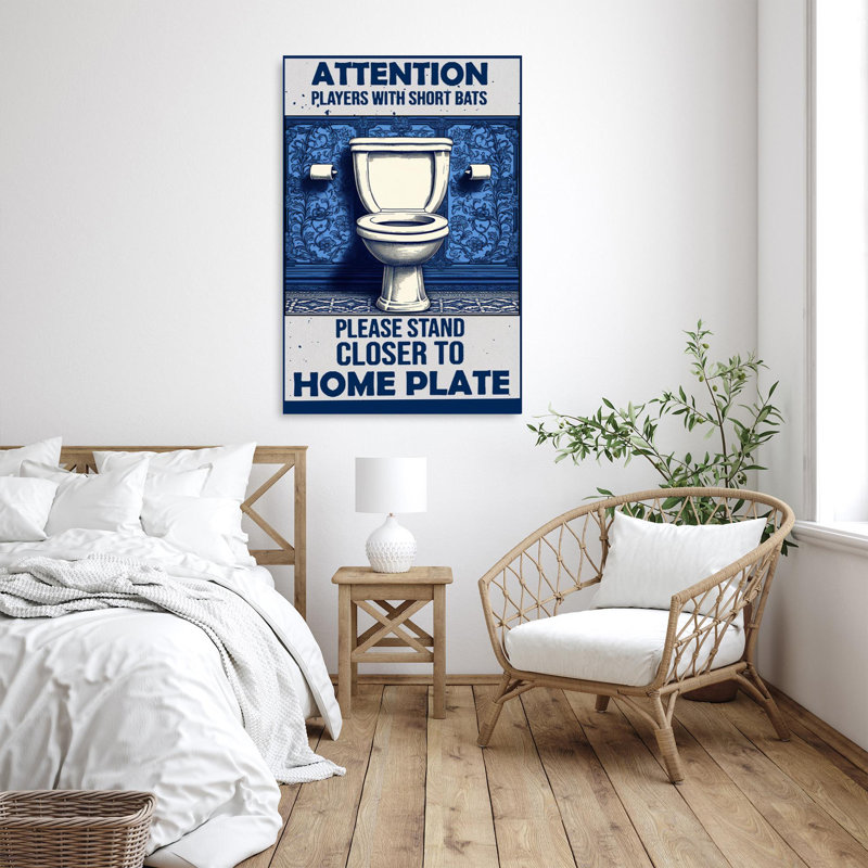Toilette attention sur toile, H 20 po x l 16 po x P 1,25 po