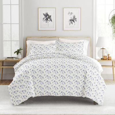 Ensemble de housse de couette à motif floral doux et traditionnel