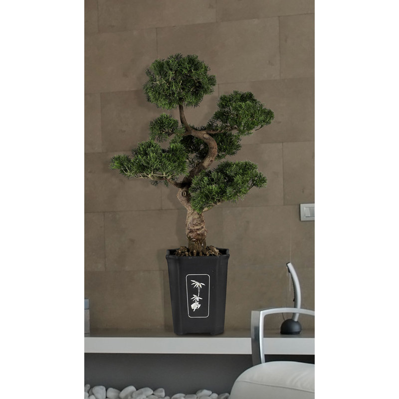Faux Cedar Plant in Planter, 36" H x 18" W x 18" D