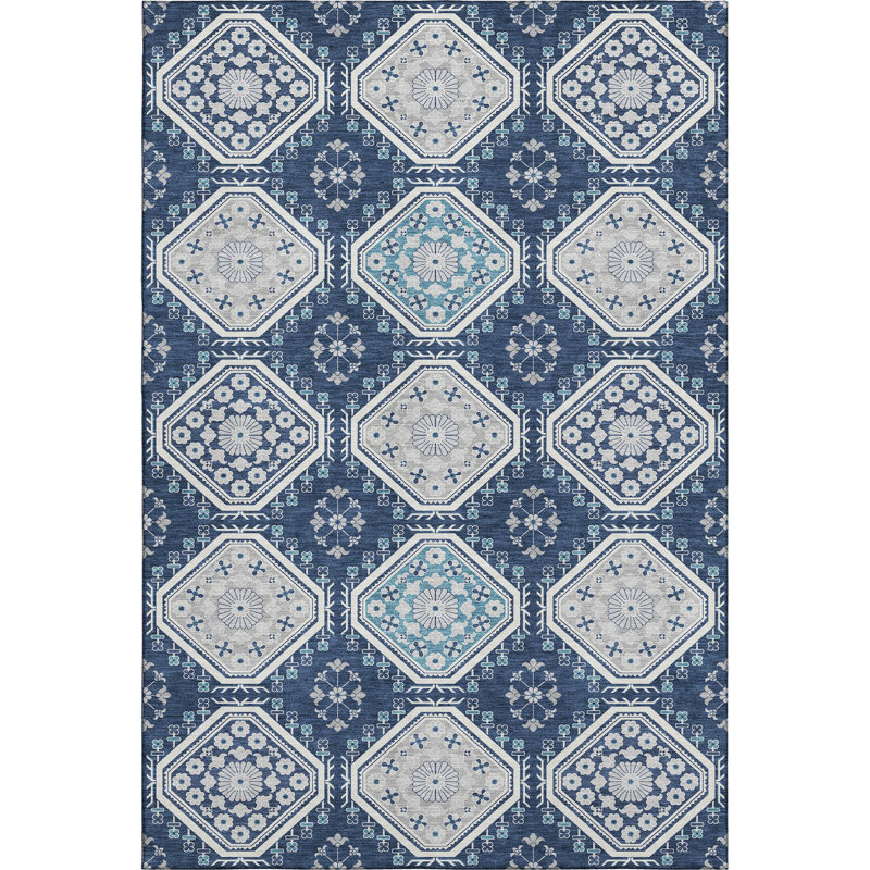 Premium Machine Washable Sykora AMF1442 Formal Rug, Rectangle 5' x 7'6"