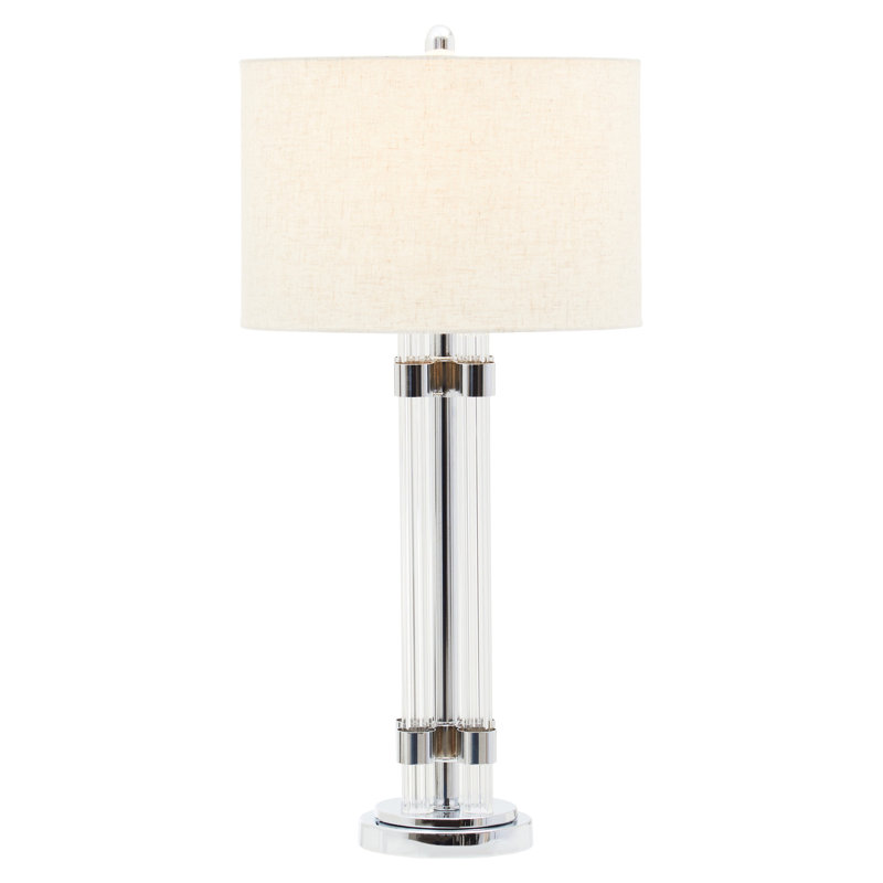Berdyne Glass Table Lamp, Ivory/Silver