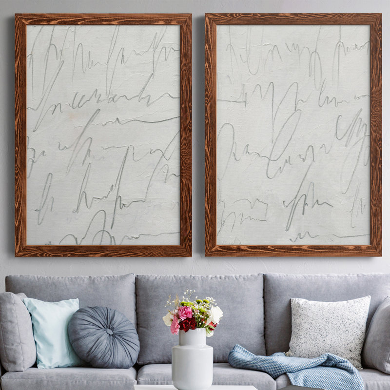 " Scrabble I " 2 - Pieces, 24" H x 36" W x 1.5" D, Maple Framed Canvas