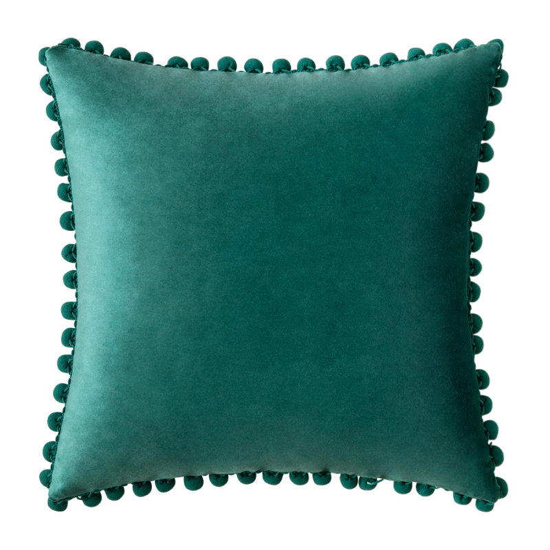 Housse de coussin en velours, Sarcelle, 18 po x 18 po, Housse de coussin seulement - sans coussin