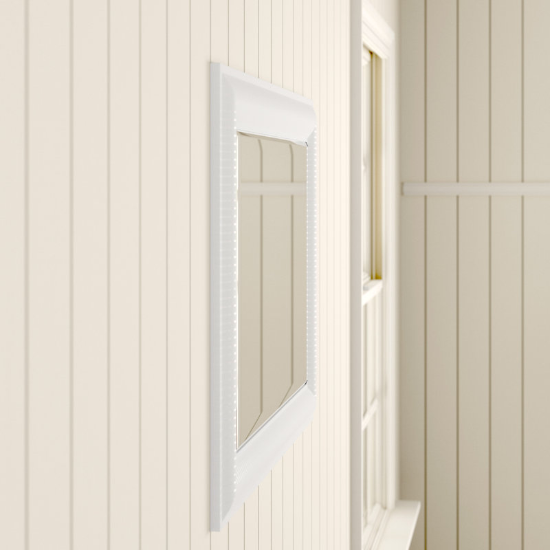 Abbeyville Framed Wall Mounted Accent Mirror, 130.5cm H x 46.5cm W, White