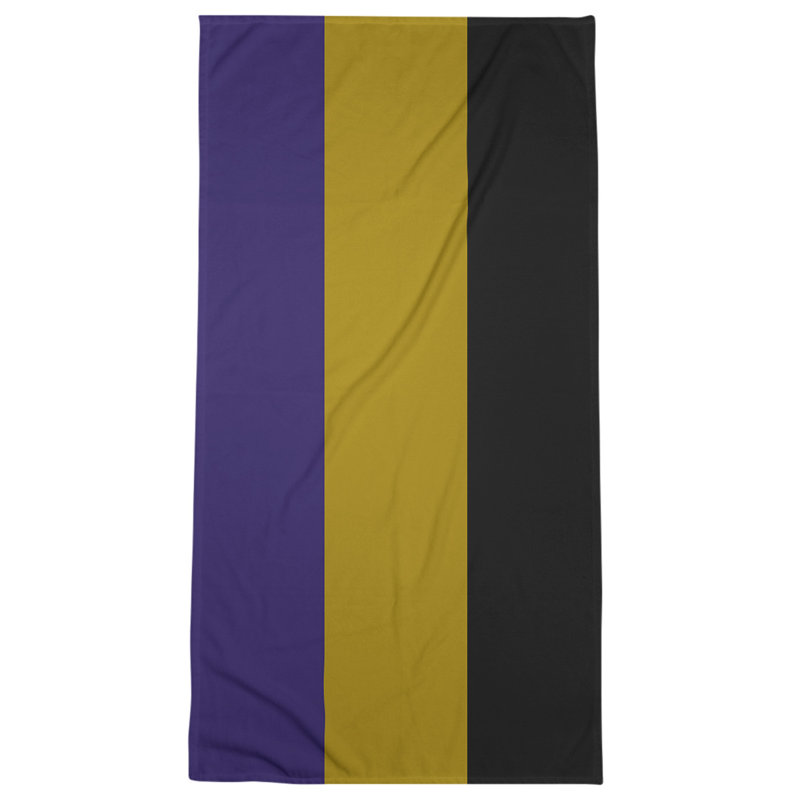 Beach Towel, Navy Blue/Black/Green