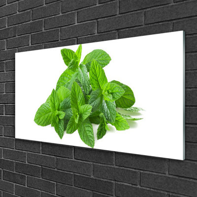 Mint Floral 1 Piece Wall Art on Glass