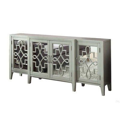 Antique Gray Finish Console Cabinet