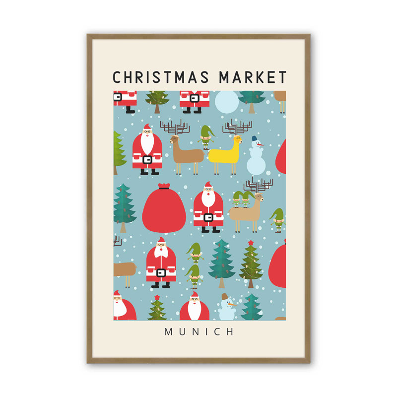 Marché de Noël de Munich, Cadre simple brossé doré, H 17,25 po x l 13,25 po