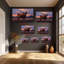 «Texas Longhorn», art mural sur toile - Western Sunset Ranch - Rustic Country Home Decor-1396273266