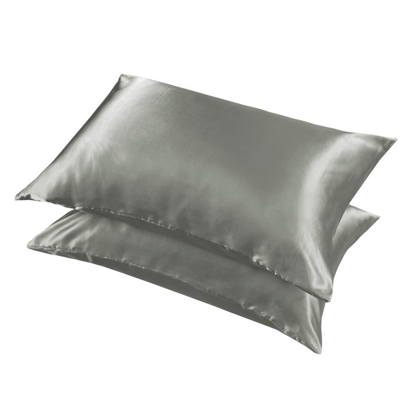 Taie d'oreiller en satin, Gris