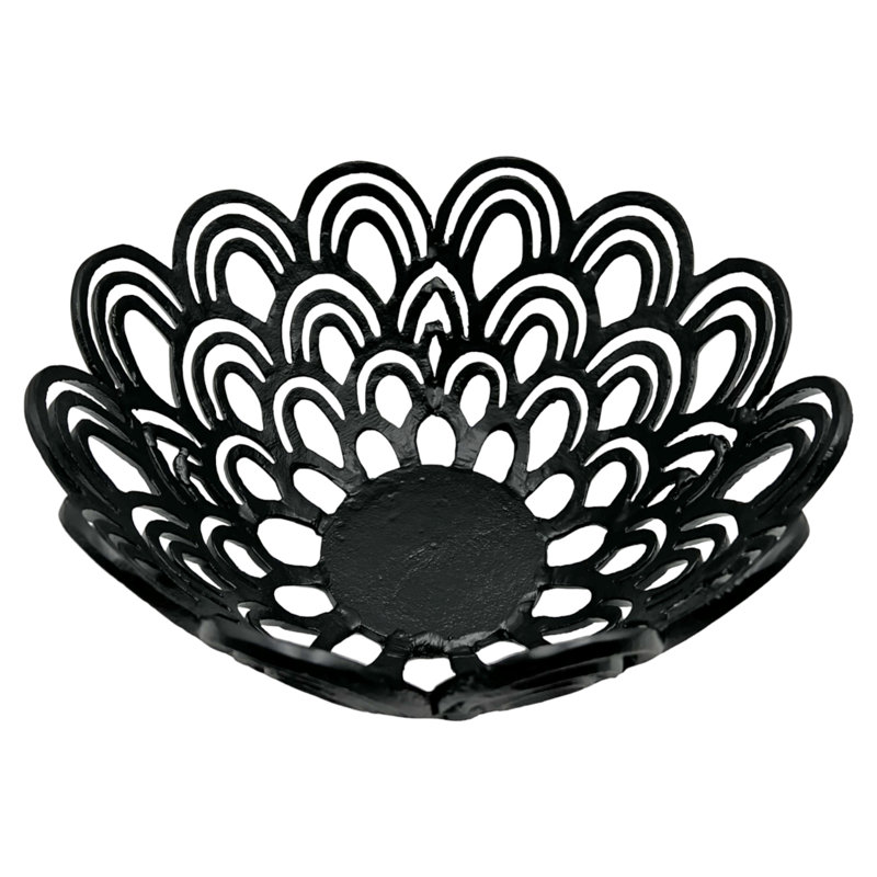 Bol décoratif en aluminium fabriqué à la main Araseli 1, H 6,5 po x l 14 po x P 14 po