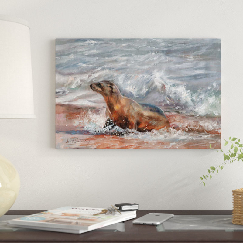 « sea lion », impression sur toile, H 8 po x l 12 po x P 0,75 po, Toile tendue, Pas de tapis