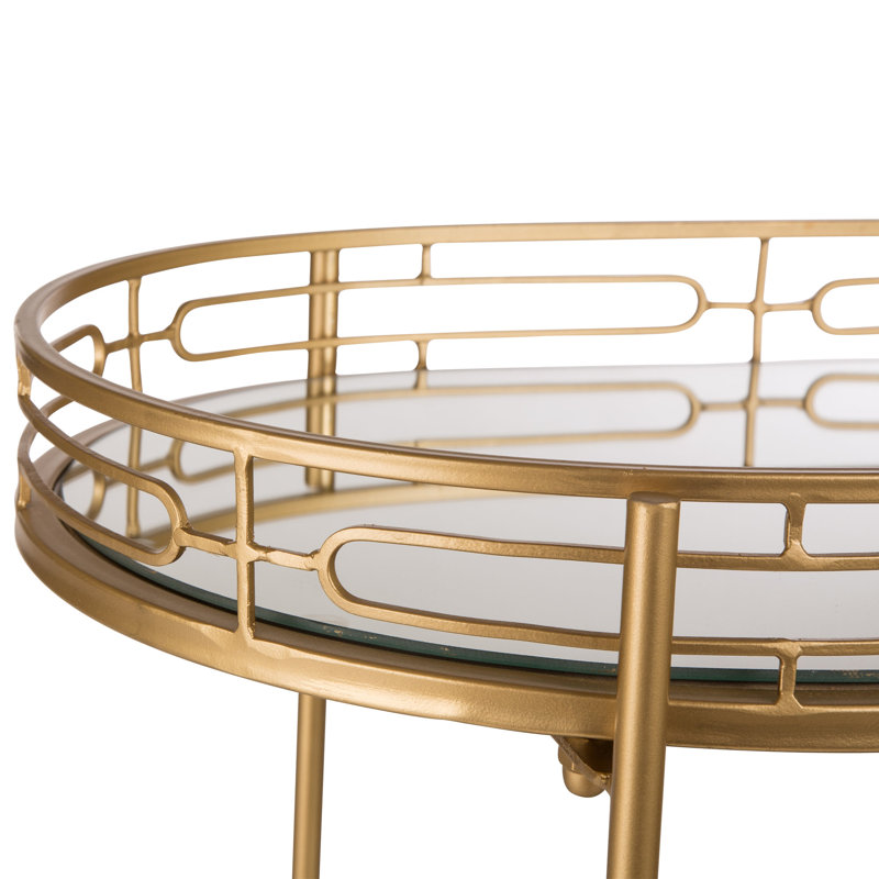 Chea Metal Bar Cart, Gold