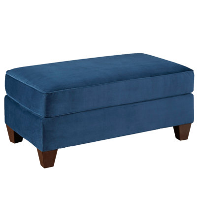 Bleu marine - Mousse haute rembourrée, pieds blocs en plastique, motif géométrique, cocktail rectangulaire en tissu pour le salon, coussin, repose-pieds