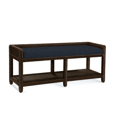 Glinda Wicker Shelves Storage Bench