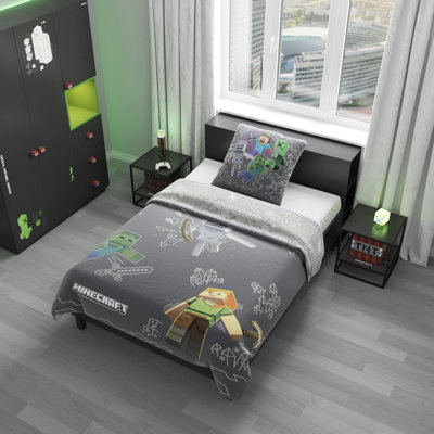 MINECRAFT Cotton Duvet Cover Set with Pillow Shams