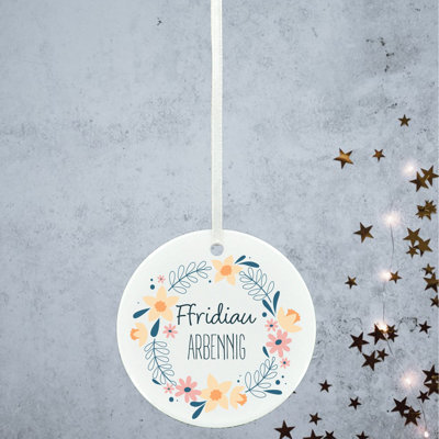 Ffridiau Arbennig Circle Shaped Ceramic Ornament