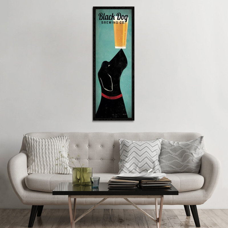 Black Dog Brewing Co. by Ryan Fowler - Wrapped Canvas Panoramic Print, 30.48 cm H x 91.44 cm W, Black Floater Framed