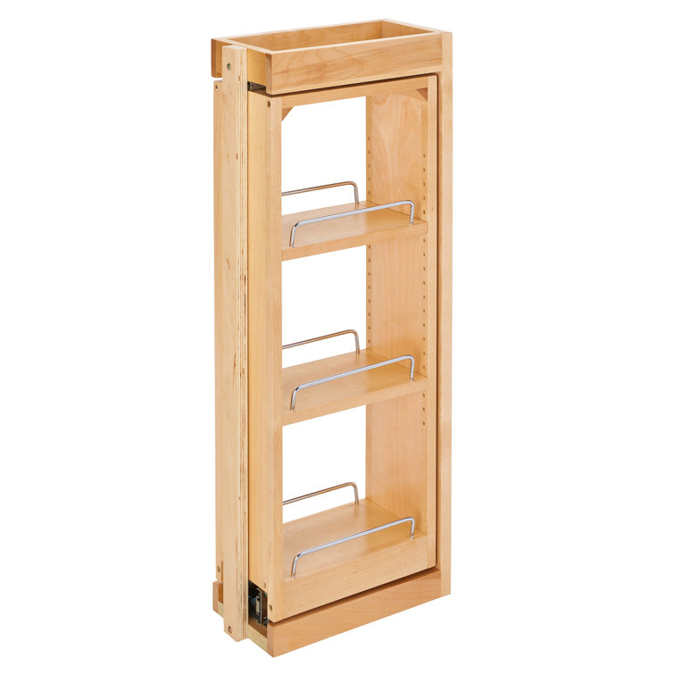 Pop-It Set of 2 Adjustable Sliding Cabinet Organizers with Wooden Panel
