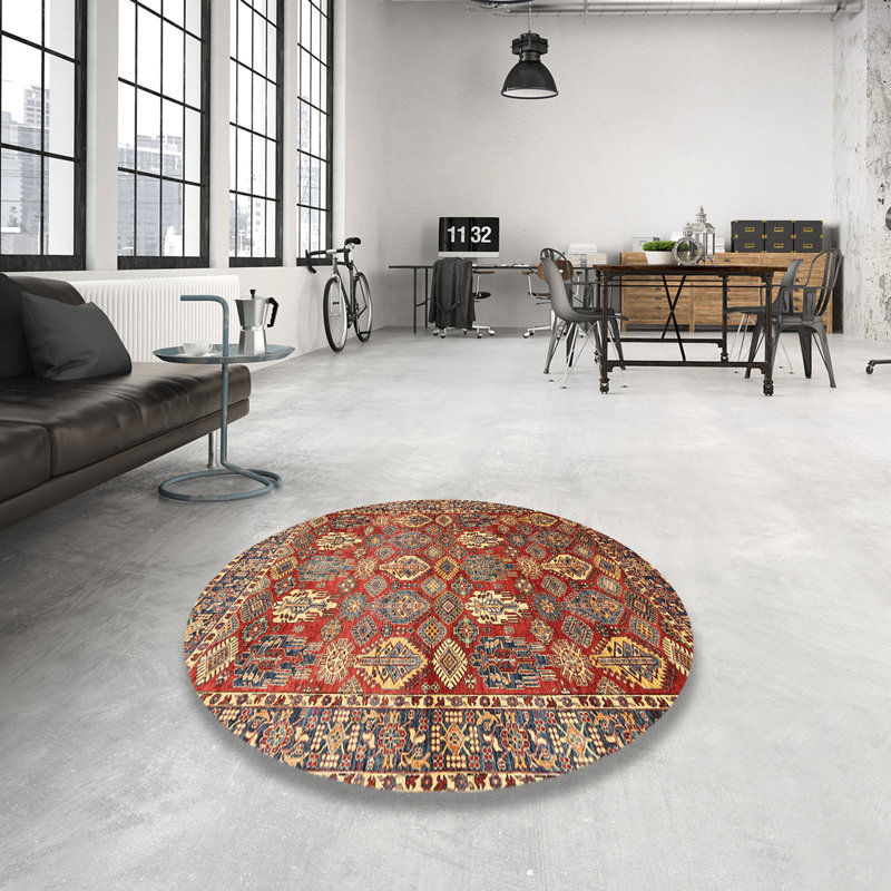 Burnabbie Oriental Indoor Rug, Round 4'