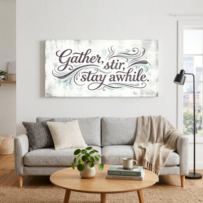 Ensemble de 1 tableau sur toile « Gather Stir Stay Awhile »