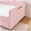 Lit de jour en vichy pleine grandeur avec gigogne gigogne et poche de rangement, structure en bois massif, rose-679049822-679049809