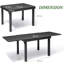 Table de salle à manger rectangulaire en aluminium extensible pour 4 à 8 personnes Warran