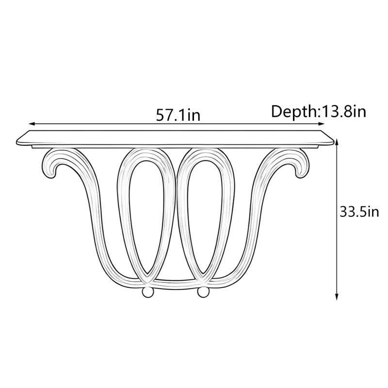 Console American Creative, H 33,5 po x l 57,1 po x P 13,8 po
