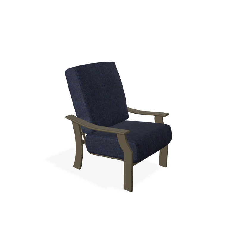 St. Catherine Outdoor Lounge Chair, Textured Beachwood, Spectrum Indigo Sunbrella®